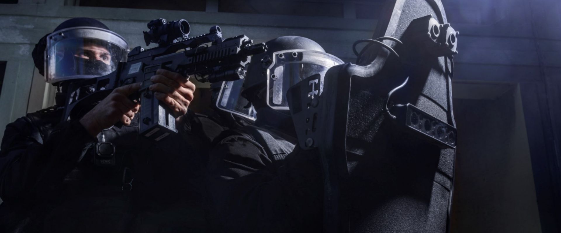 ballistic shield header