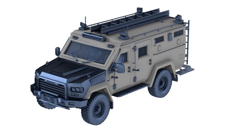 patrol vehicle composite armoured door